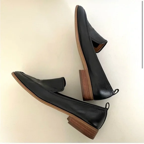 Susina Black Leather Slip-On Loafers - Picture 2 of 11